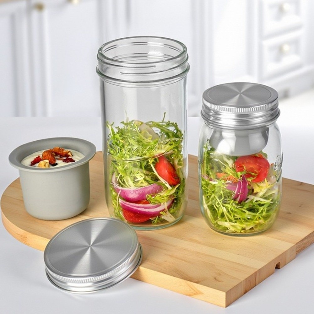 Meal Prep Weekly - أوعية زجاجية للسلطة سعة 16/24 أونصة،