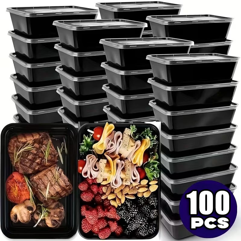1-100 قطعة حاويات الطعام السود - مراجعة Meal Prep Kit وسعره