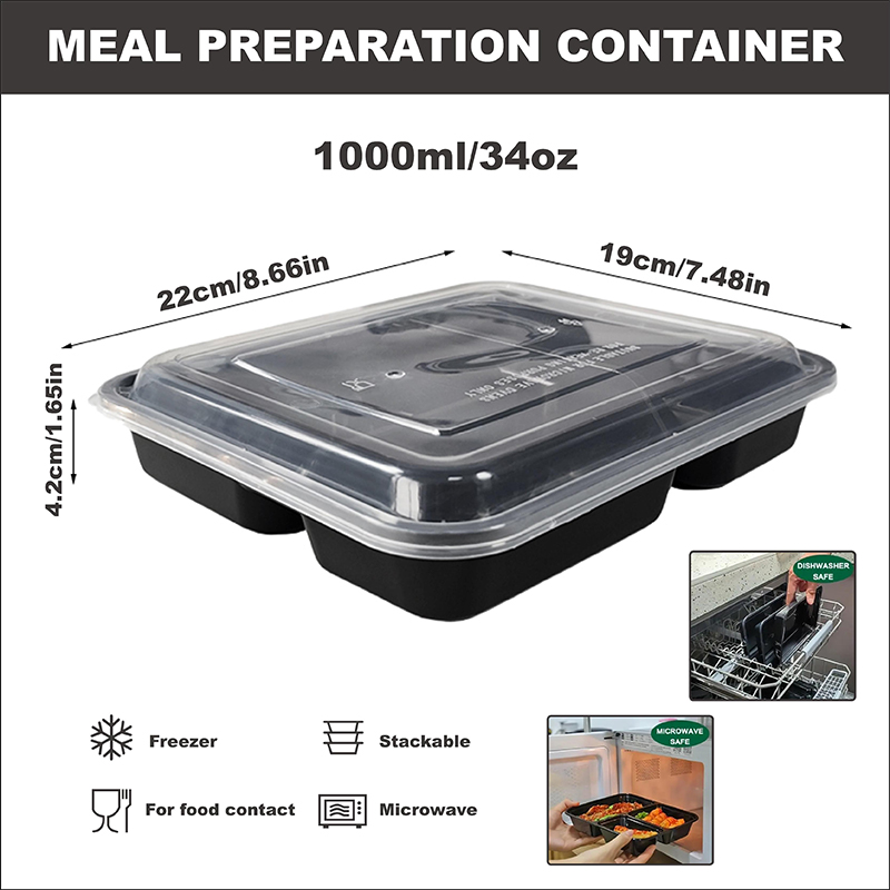 حاويات طعام بثلاثة أقسام، سعة  - مراجعة Meal Prep Kit وسعره
